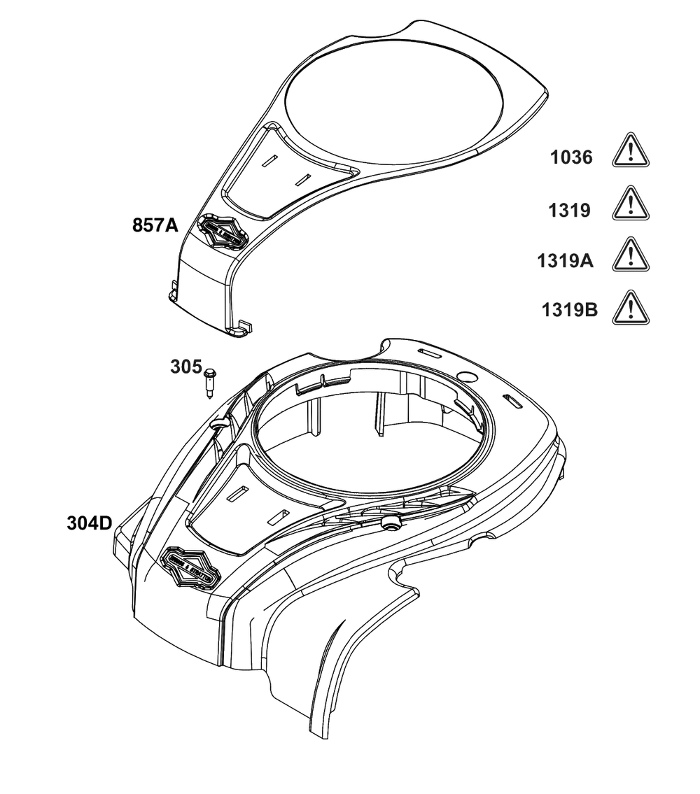 Blower Housing Group Diagram and Parts List for 8P502-0154-F1  Briggs and Stratton Engine